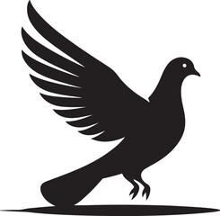 Fototapeta na wymiar Pigeon silhouette vector illustration
