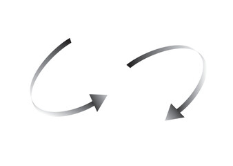 カーブするモノクログラデーション矢印