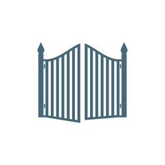 Flat Design Gate Logo Vector Illustration