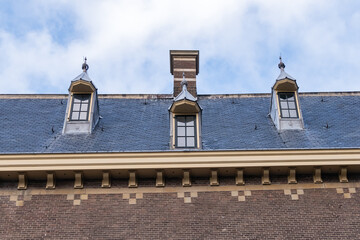 Fragments of Binnenhof (Inner court) - XIII century complex of buildings, is among the oldest Parliament buildings in the world still in use. The Hague (Den Haag), The Netherlands. 