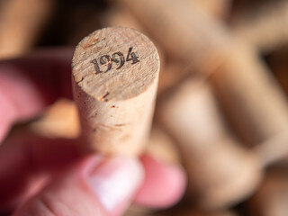 Vintage Wine Cork from 1994 Close-Up