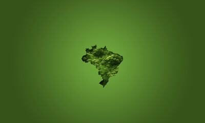 Mapa do Brasil preenchido com textura de floresta © JCGX