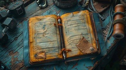 A Journal With Blank Pages Set Amidst Backdrop Background