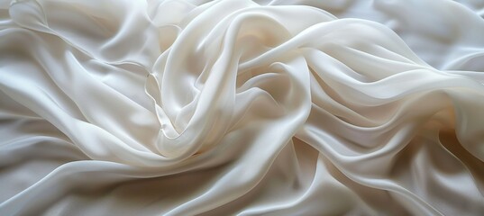 Obraz premium Intricate macro capture revealing the microstructure of a white cloth fiber in great detail.