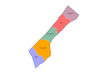 Gaza Strip Boundaries map © Stockchi
