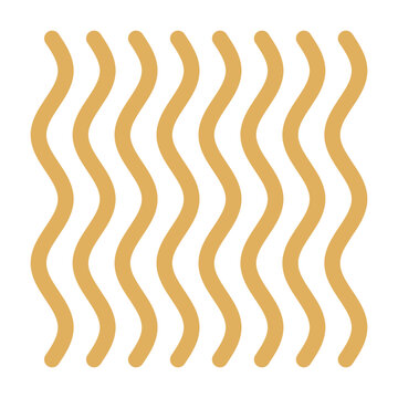 Wavy spaghetti or ramen noodles flat color vector icon for food apps and websites