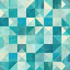 Illustration of Mint and blue colored geometric shapes pattern representing abstract background
