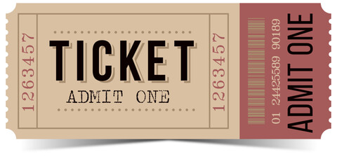 Ticket admit one retro template