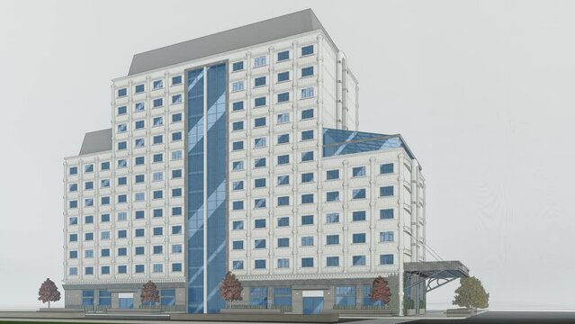 Digital Twin (BIM) of a multi-family residential building, complete schematic representation of the Architectural discipline.