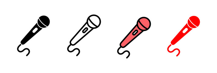 Microphone icon vector illustration. karaoke sign and symbol