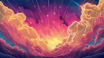 Pop Art Lightning Blast Retro Pop Art Background.