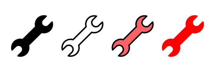 Wrench icon vector illustration. repair icon. tools sign and symbol - obrazy, fototapety, plakaty