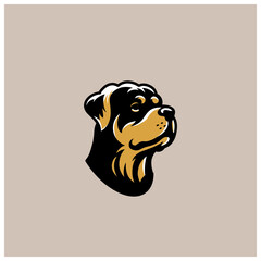 Rottweiler head vector png simple silhouette