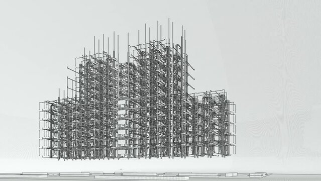 Digital Twin (BIM) of a multi-family residential building, advanced schematic representation of the MEP disciplines.