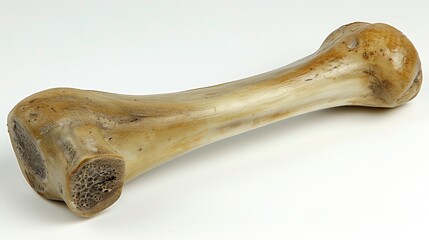 Detailed close up of passover lamb shank bone showing shape and texture for religious observance