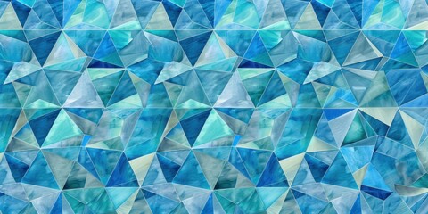Illustration of Turquoise and blue colored geometric shapes pattern representing abstract background