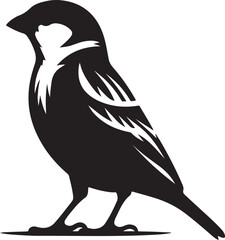 sparrow silhouette vector illustration