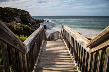 Wooden bridge over the sea