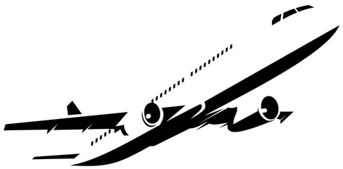 aeroplane black and white design vector