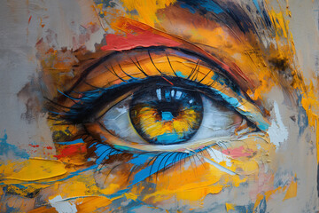 colorful eye painting