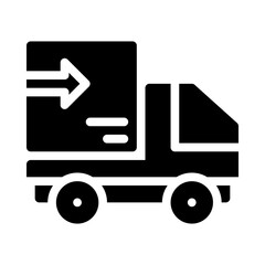delivery truck glyph icon