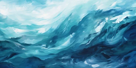 Wandaufkleber Abstract background with ocean waves. © toomi123