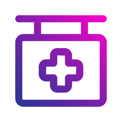 hospital sign gradient icon