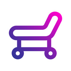 hospital bed gradient icon