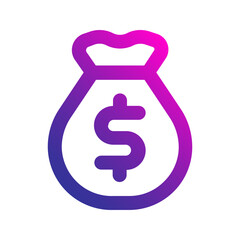 money bag gradient icon