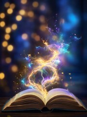 opened mystical book release magical smoke