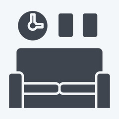 Icon Sofa. related to Home Decoration symbol. glyph style. simple design editable. simple illustration