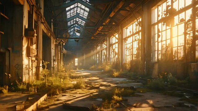 abandoned warehouse Footage 4k