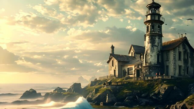 seaside watchtower Footage 4k