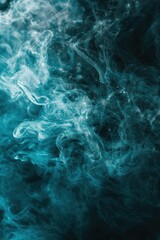 Shiny smoke. Glitter fluid. Ink water. Magic mist. Cyan color particles texture paint vapor storm wave