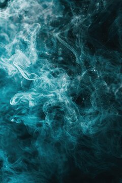 Shiny smoke. Glitter fluid. Ink water. Magic mist. Cyan color particles texture paint vapor storm wave © GalleryGlider