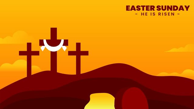 Animation video greeting Easter Resurrection Day. Very suitable for religious greetings, worship purposes, and other activities