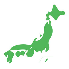 ゆるい線の日本地図（シルエット）