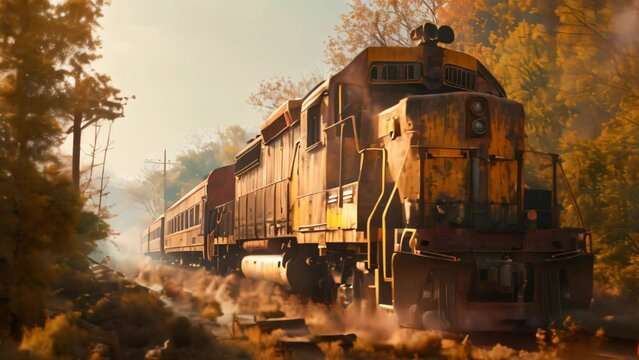 old abandoned train Footage 4k