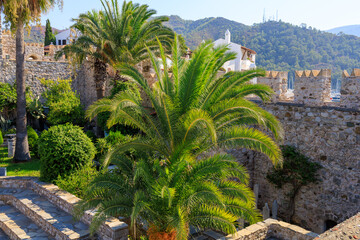 Fototapeta premium The ancient city fortress of the city of Marmaris. Background with selective focus and copy space