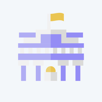 Icon Museo Del Prado. related to Spain symbol. flat style. simple design editable. simple illustration