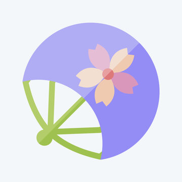 Icon Fan. related to Sakura Festival symbol. flat style. simple design editable. simple illustration