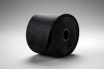 Duct tape roll. Black Adhesive Tape Isolated on White Background. Roll of Electrical Tape