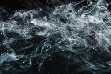 Abwaschbare Fototapete Fraktale Wellen Shiny smoke. Glitter fluid. Ink water. Magic mist. Silver color particles texture paint vapor storm wave