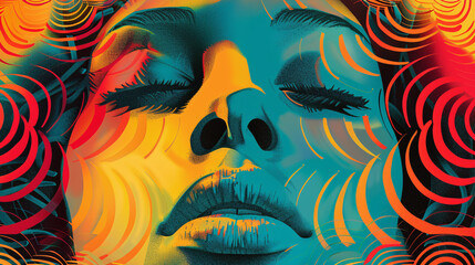Obraz premium Retro Hippie Art 70s Groovy Posters.