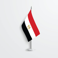 Egypt table flag icon isolated on white background. Egypt desk flag icon isolated on light grey background.