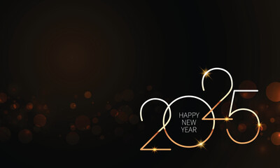Fototapeta na wymiar 2025 Happy New Year Background Design. Greeting Card, Banner, Poster. Vector Illustration.