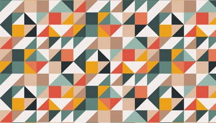 retro modern geometric abstract seamless pattern, vector graphic resources, 16:9 widescreen wallpaper / backdrop,