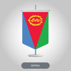 Eritrea table flag icon isolated on white background. Eritrea desk flag icon on light grey background.