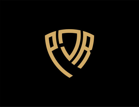 PJR creative letter shield logo design vector icon illustration