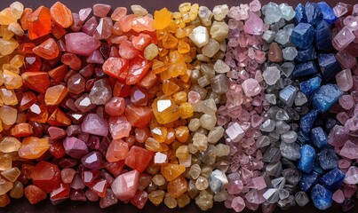 Colorful spectrum of assorted gemstones